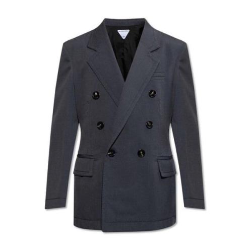 Bottega Veneta Blå Ull Twill Blazer Aw24 Blue, Herr