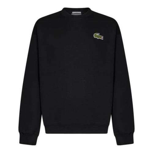 Lacoste Svart Sweatshirt med Krokodilmärke Black, Unisex