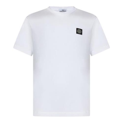 Stone Island Vit T-shirt för män Aw24 White, Herr