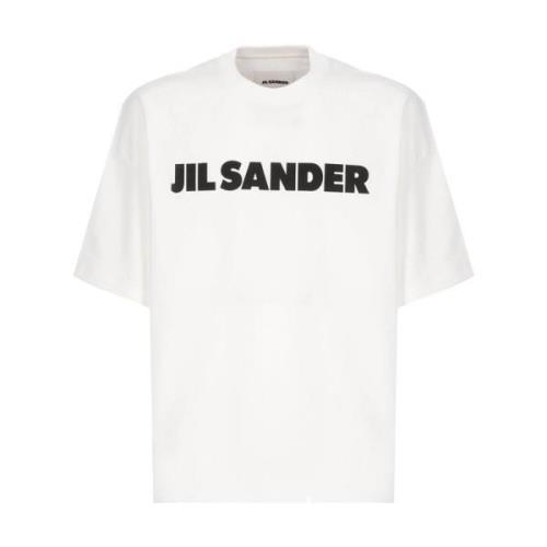 Jil Sander Vit Bomull T-shirt med Logotyptryck White, Herr