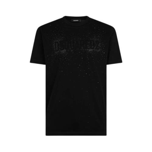 Dsquared2 Glittrande T-shirt med unik design Black, Herr