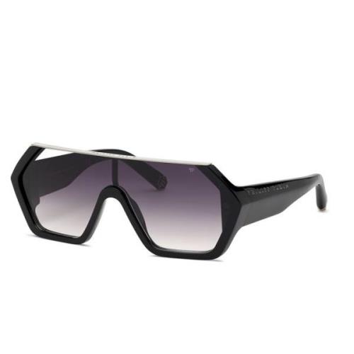 Philipp Plein Svarta Acetat Solglasögon Kategori 3 Black, Herr