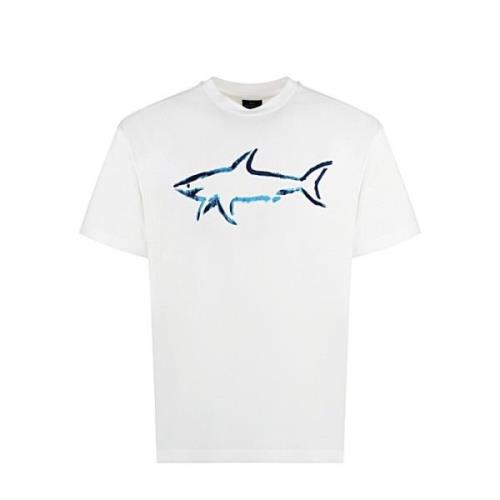 Paul & Shark Avslappnad Bomull T-shirt White, Herr