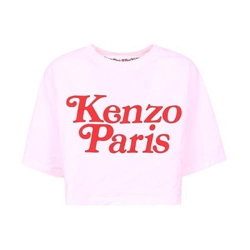 Kenzo Avslappnad Bomull T-shirt Pink, Dam