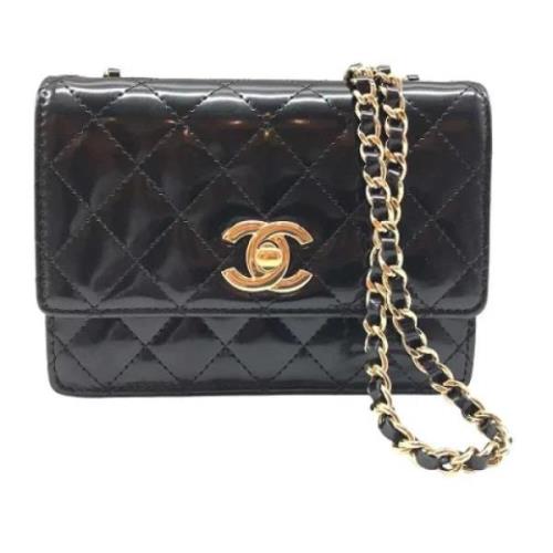 Chanel Vintage Pre-owned Laeder crossbodyvskor Black, Dam