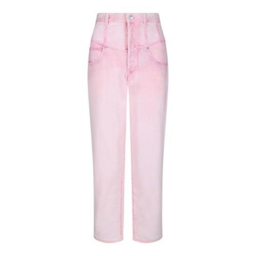 Isabel Marant Ljusrosa Bomull Tapered Jeans Pink, Dam