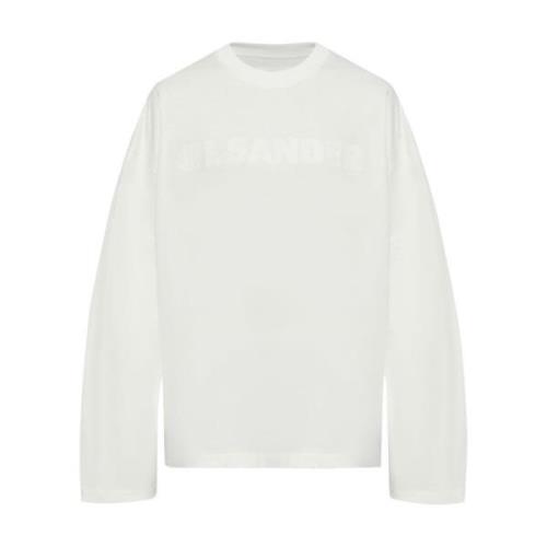 Jil Sander Vit Bomull T-shirt med Logotyptryck White, Herr