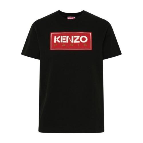 Kenzo Svart Bomull T-Shirt med Rund Hals Black, Dam