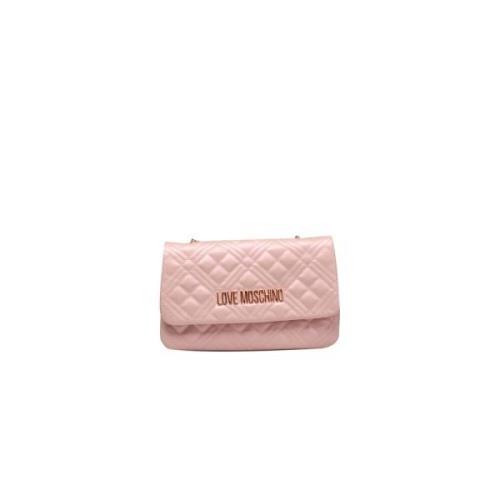 Love Moschino Färgglad Crossbody Väska med Klaffstängning Pink, Dam