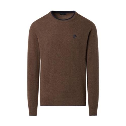 North Sails Brun Crewneck Sweater Kontrast Trim Brown, Herr