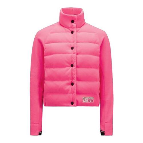 Moncler Rosa Sweaters med Dunfylld Front Pink, Dam