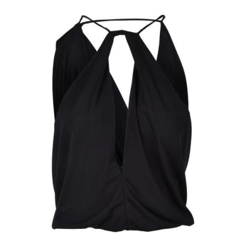 Dondup Polyester Top Black, Dam