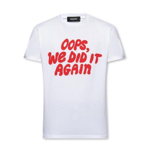 Dsquared2 Tryckt T-shirt White, Herr