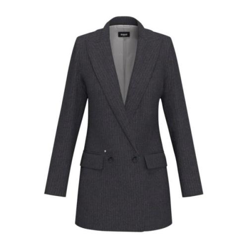 Marella Grå Flanell Blazer Quiet Luxury Kollektion Gray, Dam