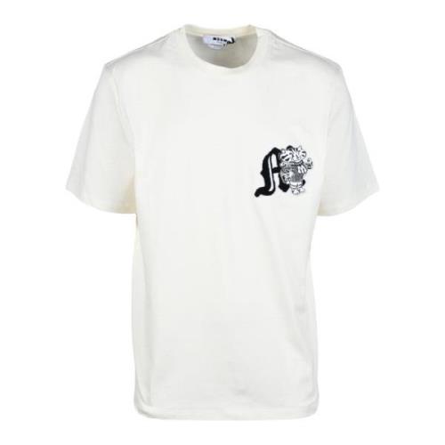 Msgm Bomull T-shirt med Unik Stil White, Herr