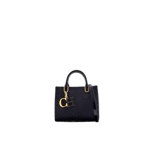 Carolina Herrera Duchess Baobab Läder Handväska Charm Black, Dam