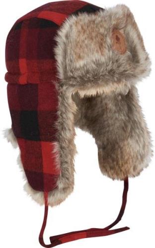 Pinewood Classic Checked Fur Hat Red/Black