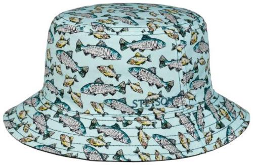 Stetson Men's 2sided Bucket Blue Fish Print