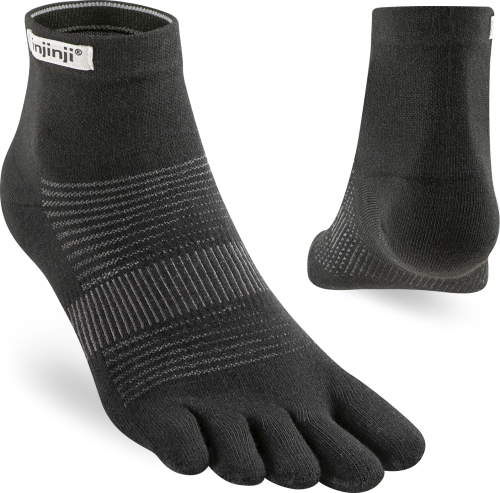 Injinji Men's Run Lightweight Mini-Crew Black