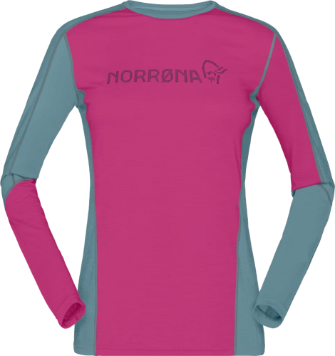 Norrøna Women's Falketind Equaliser Merino Round Neck Festival Fuchsia