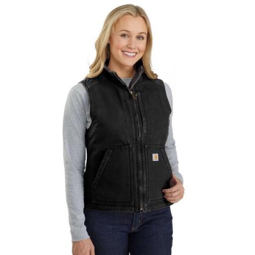 Carhartt Women's Sherpa Lined Mock Neck Vest Black