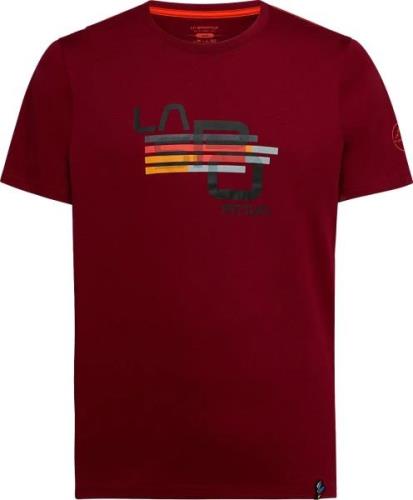 La Sportiva Men's Stripe Cube T-Shirt Sangria