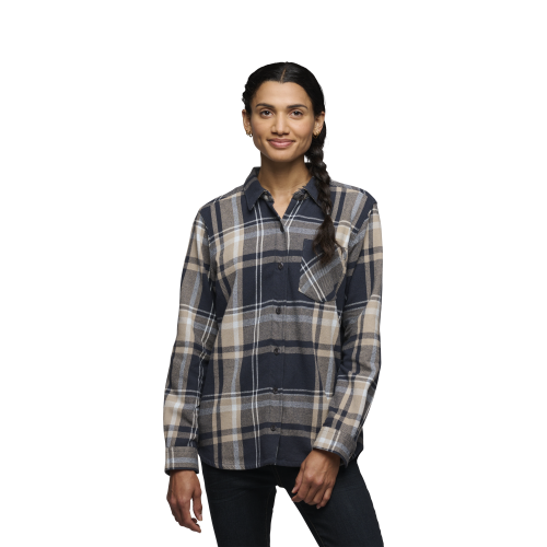 Black Diamond Women's Project Flannel Shirt Charcoal-Moonstone Plaid