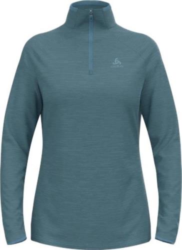 Odlo Women's Midlayer 1/2 Zip Run Easy Warm Provincial Blue Melange