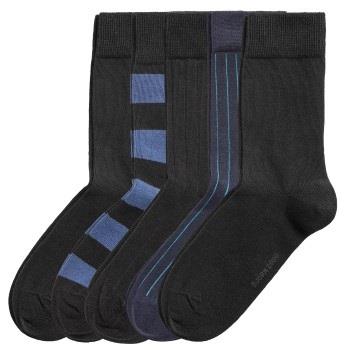 Björn Borg Strumpor 5P Block Stripe and Square Socks Svart/Blå Strl 36...