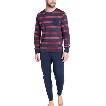 Jockey Cotton Pyjama Knit Blå/Röd bomull Small Herr