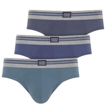 Jockey Kalsonger 3P Cotton Stretch Brief Blå bomull Small Herr