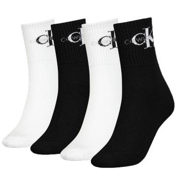 Calvin Klein Strumpor 4P Monogram Socks Gift Box Svart/Vit One Size Da...