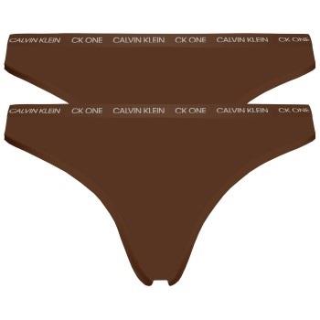 Calvin Klein Trosor 2P One Cotton Stretch Thong Mörkbrun bomull Medium...