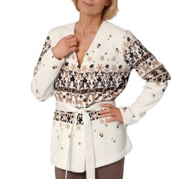 Triumph Lounge Me Cosy Bed Jacket Vit Mönstrad polyester 36/38 Dam