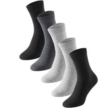 Schiesser Strumpor 5P Women Socks Grå/Svart Strl 39/42 Dam