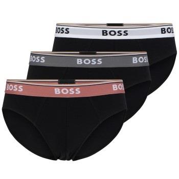 BOSS Kalsonger 3P Solid Cotton Power Brief Svart bomull Small Herr