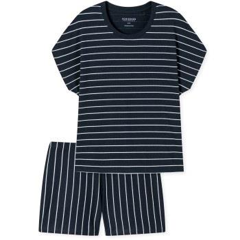 Schiesser Just Stripes Short Pyjamas Marin bomull 38 Dam