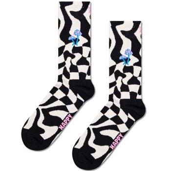 Happy socks Strumpor Distorted Check Sock Svart/Vit bomull Strl 41/46