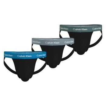 Calvin Klein Kalsonger 3P Cotton Stretch Jock Strap Svart/Blå bomull S...