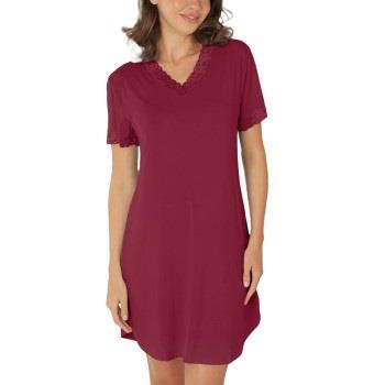 Lady Avenue Bamboo Nightdress SS Röd Bambu Small Dam