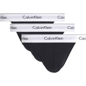 Calvin Klein Kalsonger 3P Modern Cotton Stretch Thong Svart bomull Sma...