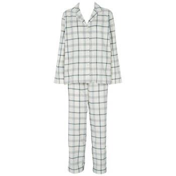 Missya Check Flannel Pyjama Blå/Vit bomull Small Dam