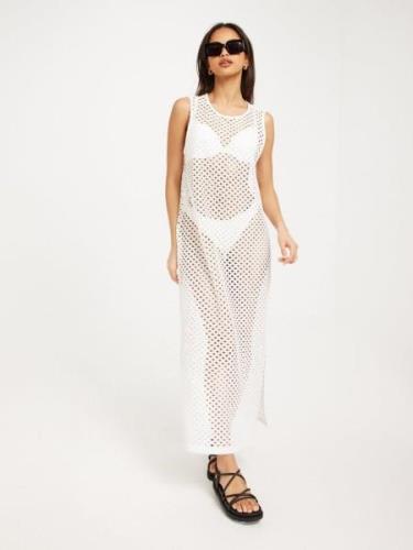 Pieces - Festklänningar - Bright White - Pcmocca Sl O-Neck Ancle Dress...