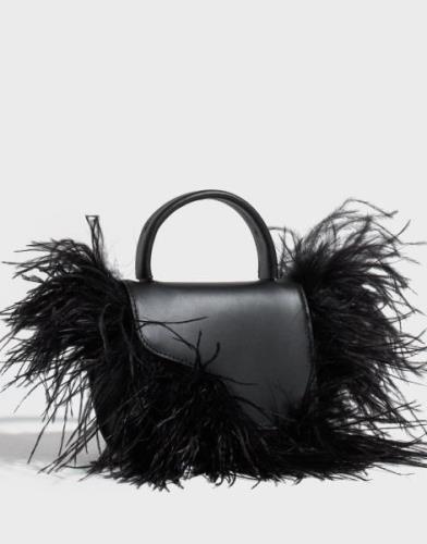 ATP ATELIER - Svart - Montalcino Leather/Feathers Mini Handbag