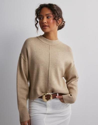 Vero Moda - Beige - Vmgold Link Ls Short O-Neck Pullover