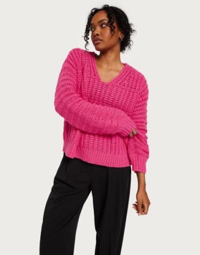 Vero Moda - Rosa - Vmsmilla Ls V-Neck Pullover Ga Boo