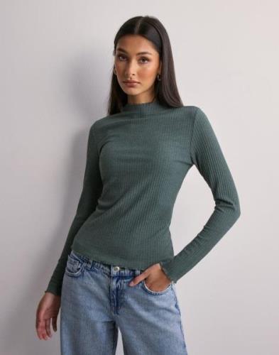 Only - Grön - Onlemma L/S High Neck Top Noos Jrs