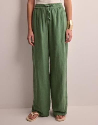 Pieces - Grön - Pcmastina Hw Wide Pants