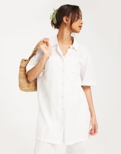 JJXX - Vit - Jxchristel Linen Ss Long Shirt Wvn