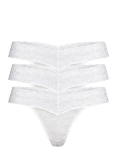 Brief Thong Low Lacey 3 Pack Stringtrosa Underkläder White Lindex